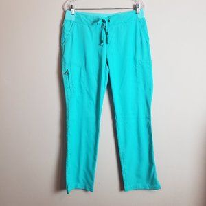 Grey's Anatomy Teal 6-Pocket Straight Leg Cargo Scrub Pants Medium